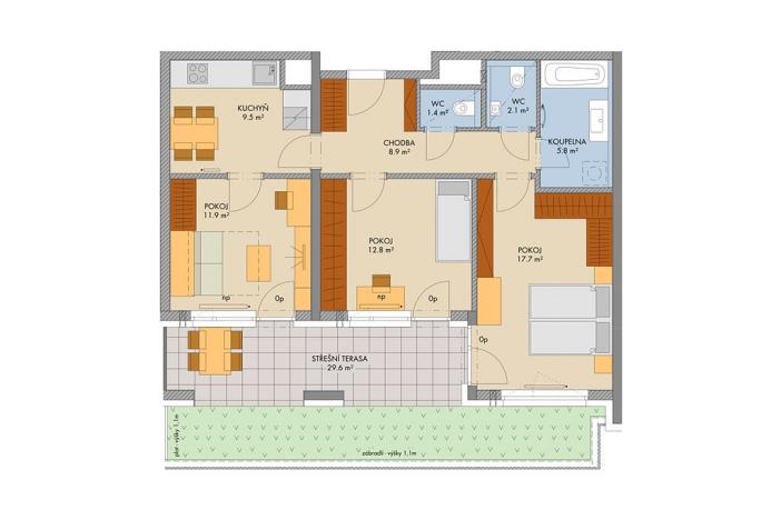 Prodej bytu 3+1, Praha, Bessemerova, 75 m2