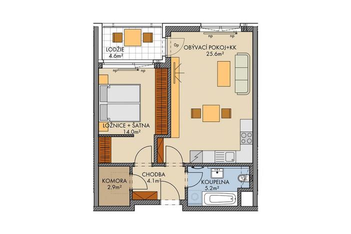 Prodej bytu 2+kk, Praha, Huppnerova, 54 m2