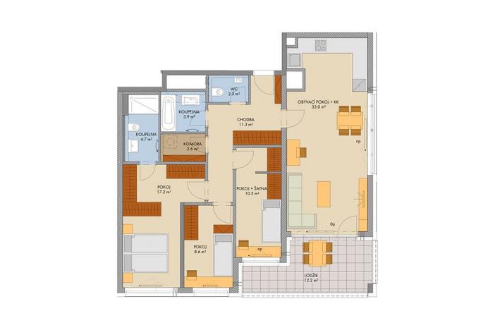 Prodej bytu 4+kk, Praha, Bessemerova, 100 m2