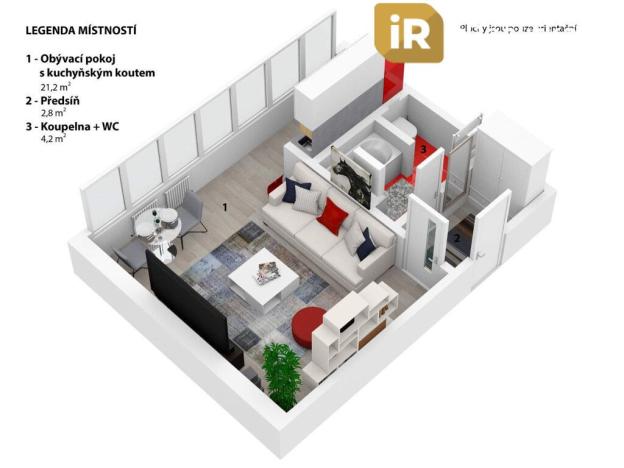 Prodej bytu 1+kk, Hradec Králové, Severní, 27 m2