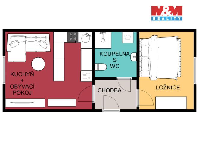 Prodej bytu 1+1, Ústí nad Orlicí, 17. listopadu, 37 m2