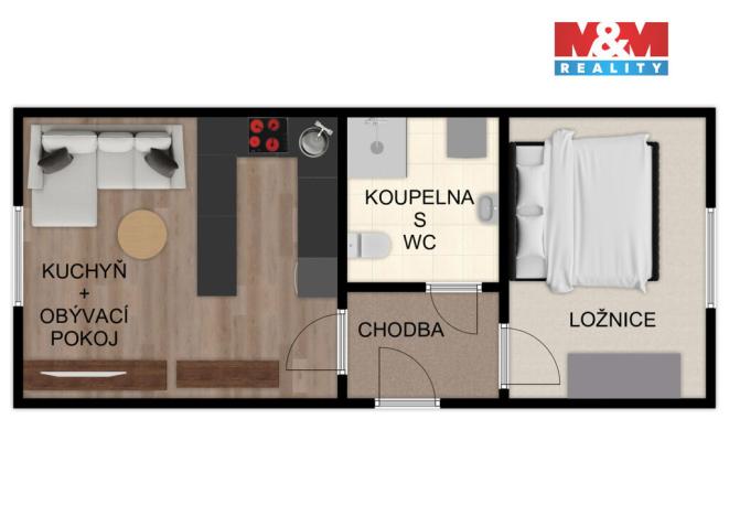 Prodej bytu 1+1, Ústí nad Orlicí, 17. listopadu, 37 m2