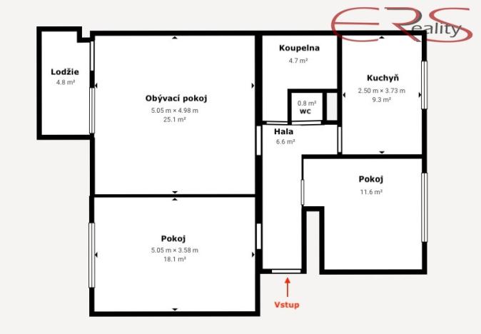 Prodej bytu 3+1, Smržovka, Luční, 80 m2