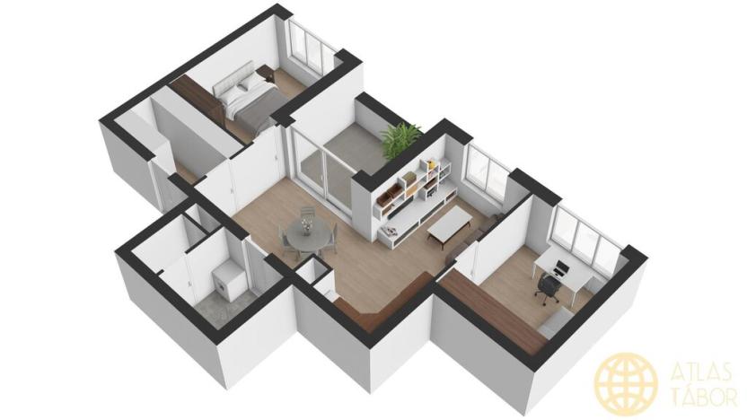 Pronájem bytu 3+kk, Tábor, Kpt. Jaroše, 73 m2