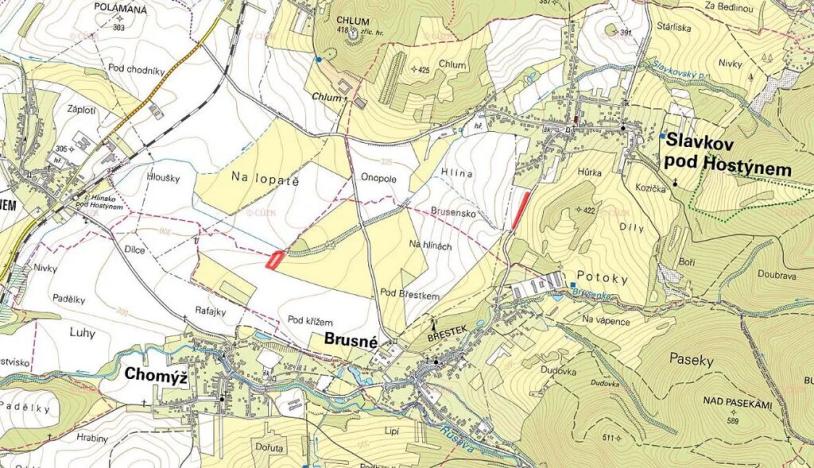 Prodej pole, Brusné, 2686 m2