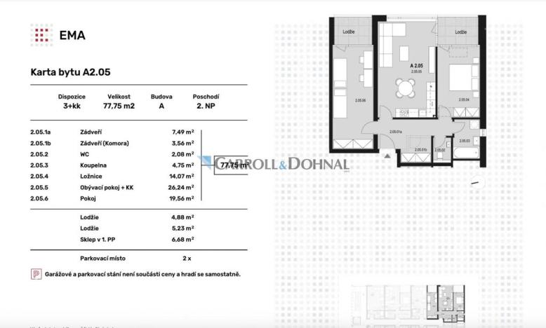 Prodej bytu 3+kk, Ostrava - Slezská Ostrava, U Hájenky, 78 m2