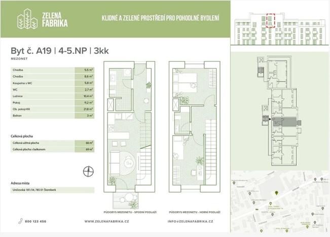 Prodej bytu 3+kk, Šternberk, Uničovská, 66 m2