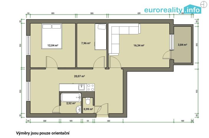 Prodej bytu 2+1, Sokolov, Jelínkova, 60 m2