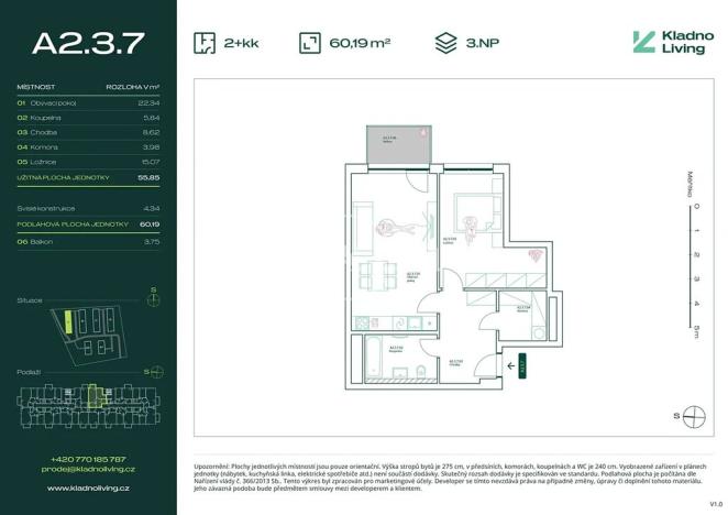 Prodej bytu 2+kk, Kladno, Pražská, 56 m2