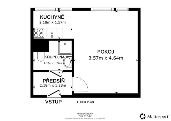 Prodej bytu 1+1, Most, Jana Kubelíka, 27 m2