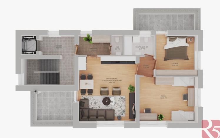 Prodej bytu 3+kk, Praha - Lhotka, Slepá I, 74 m2