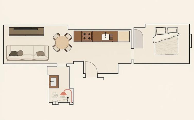 Pronájem bytu 2+kk, Praha - Vršovice, Tolstého, 48 m2