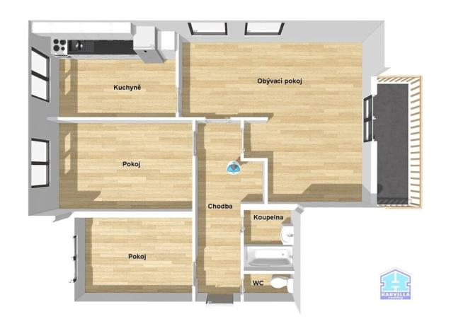 Prodej bytu 3+1, Měčín, Sadová, 85 m2