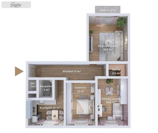 Prodej bytu 3+1, Brno - Štýřice, Horní, 75 m2