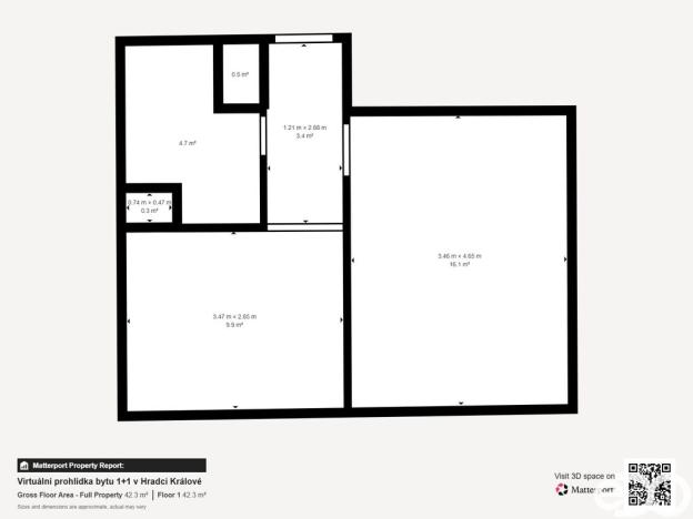 Pronájem bytu 1+1, Hradec Králové, Milady Horákové, 36 m2