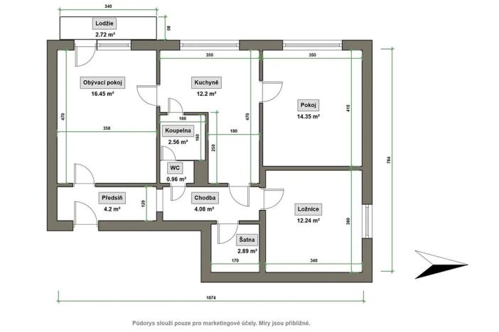 Prodej bytu 3+1, Vsetín, Pod Žamboškou, 71 m2