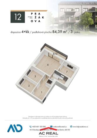 Prodej bytu 4+kk, Brno - Horní Heršpice, Pražákova, 81 m2