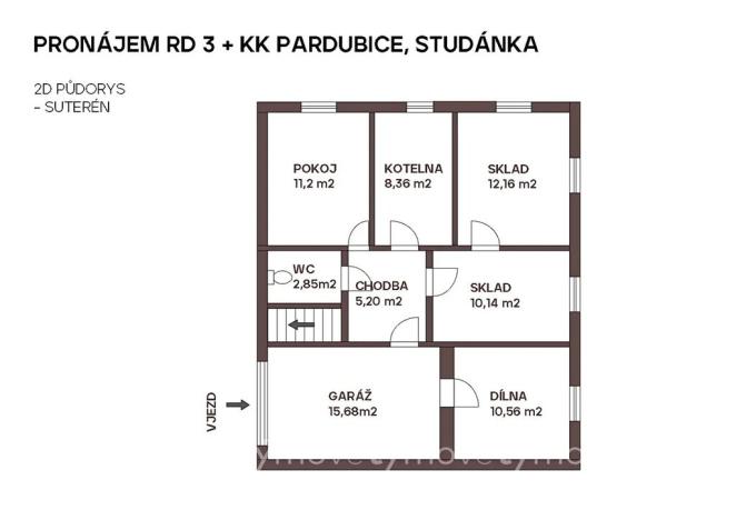 Pronájem rodinného domu, Pardubice, Lesní, 84 m2