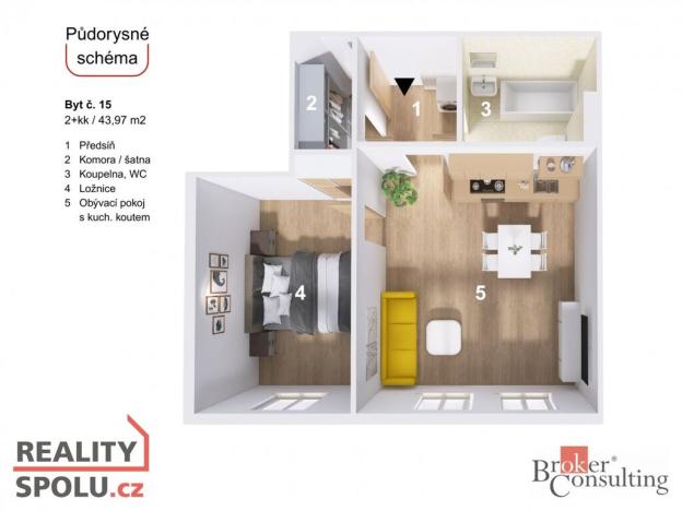 Prodej bytu 2+kk, Hrádek nad Nisou, 1. máje, 44 m2