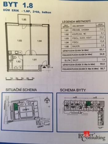 Pronájem bytu 2+kk, Kladno, Jaroslava Holečka, 56 m2