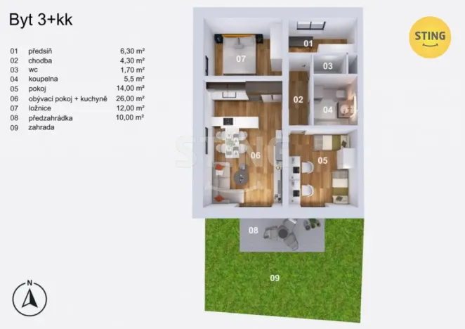 Prodej bytu 3+kk, Opava, Slezská, 70 m2