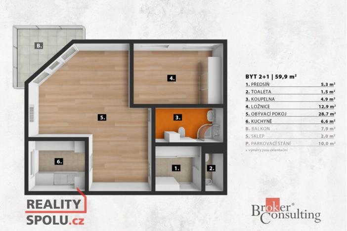 Pronájem bytu 2+1, Liberec - Liberec I-Staré Město, Husova, 59 m2