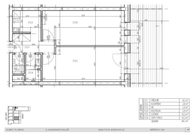 Pronájem bytu 2+1, Brno, Hlinky, 44 m2