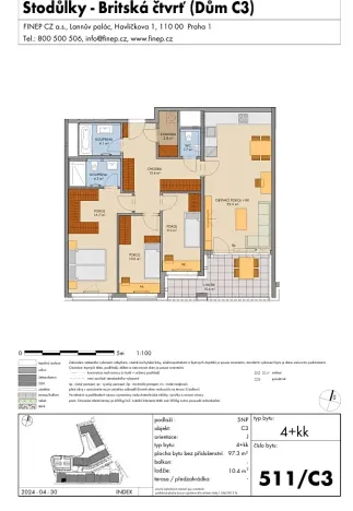Prodej bytu 4+kk, Praha, Bessemerova, 97 m2