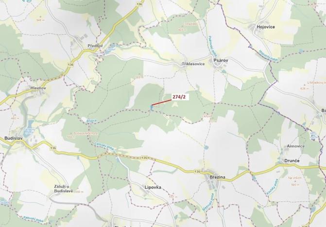 Dražba lesa, Psárov, 5348 m2