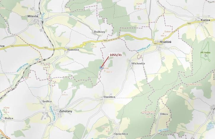 Dražba lesa, Milavče, 9168 m2