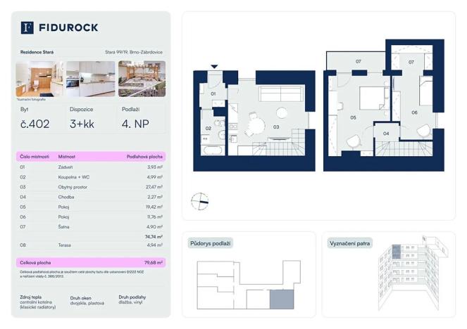 Prodej bytu 3+kk, Brno, Stará, 78 m2