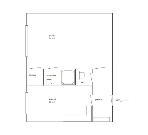 Pronájem bytu 1+1, Praha - Staré Město, U milosrdných, 41 m2