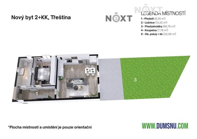 Prodej bytu 2+kk, Třeština, 62 m2