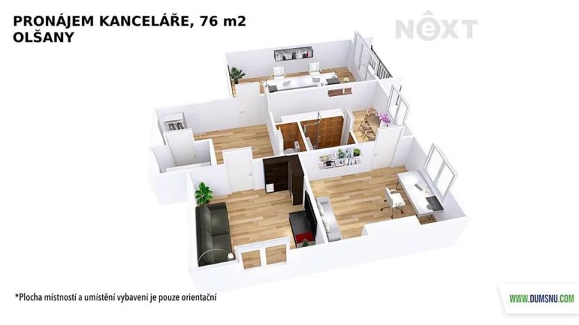 Pronájem bytu 3+1, Olšany, 76 m2