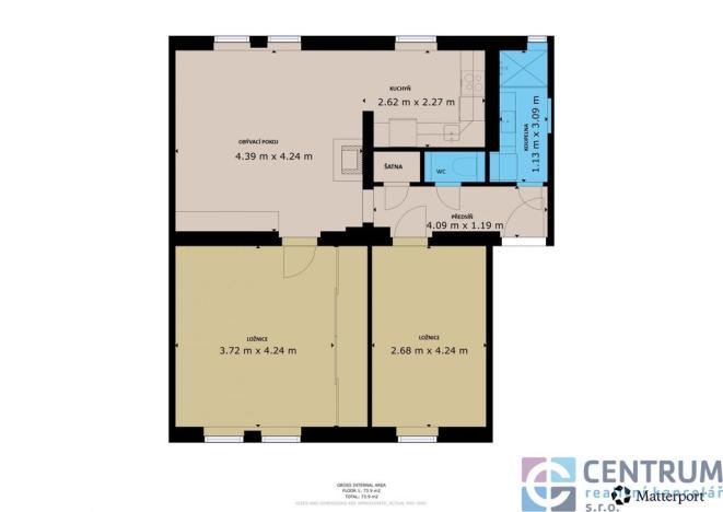 Prodej bytu 3+1, Liberec - Liberec I-Staré Město, Slunečná, 64 m2