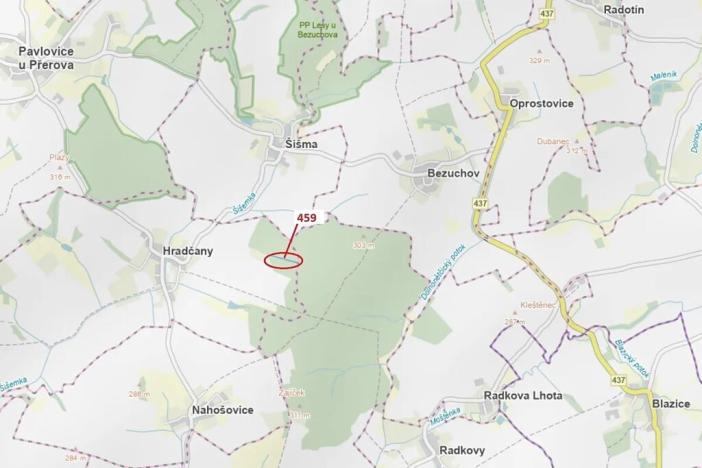 Dražba lesa, Hradčany-Kobeřice, 1895 m2