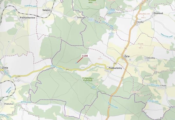 Dražba lesa, Jesenice, 1636 m2