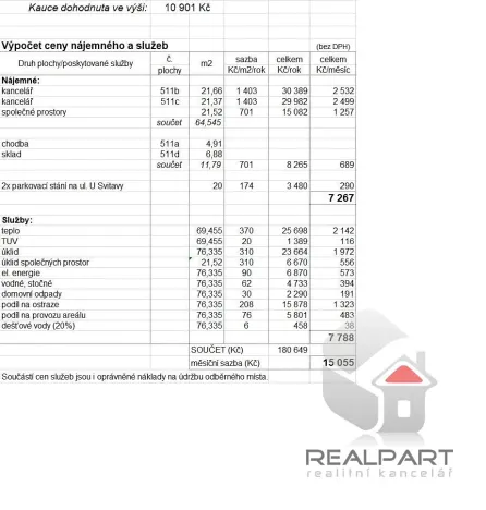Pronájem kanceláře, Brno, U Svitavy, 55 m2