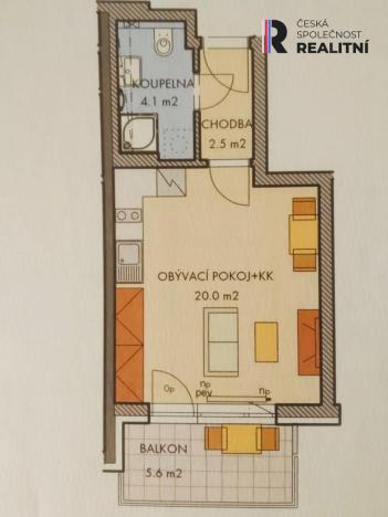 Pronájem bytu 1+kk, Praha - Dolní Měcholupy, Honzíkova, 27 m2