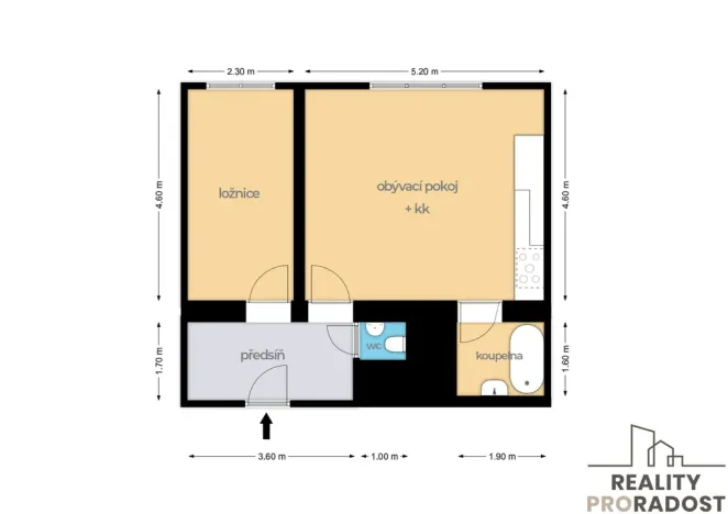 Prodej bytu 2+kk, Praha - Staré Město, Kozí, 45 m2