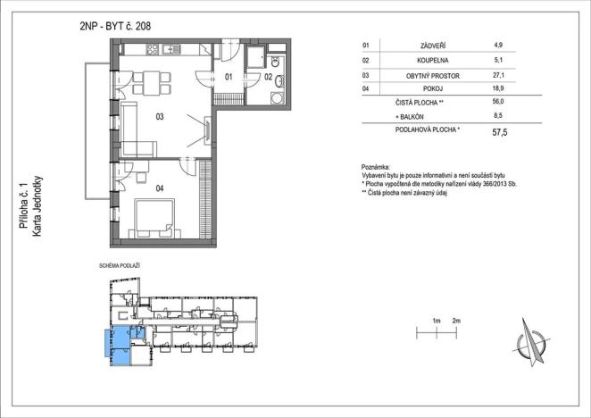 Prodej bytu 2+kk, Brno, Na pískové cestě, 58 m2