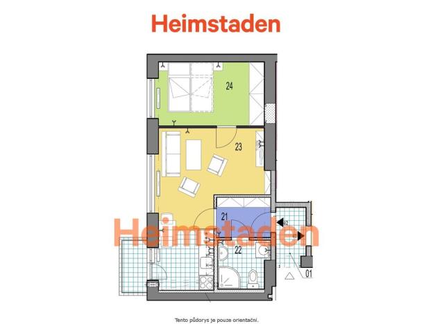 Pronájem bytu 2+kk, Karviná - Nové Město, Gabriely Preissové, 39 m2