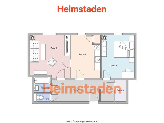 Pronájem bytu 2+1, Havířov - Město, Mírová, 56 m2