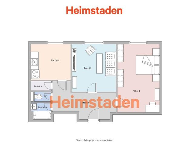 Pronájem bytu 2+1, Havířov - Město, Nedbalova, 55 m2