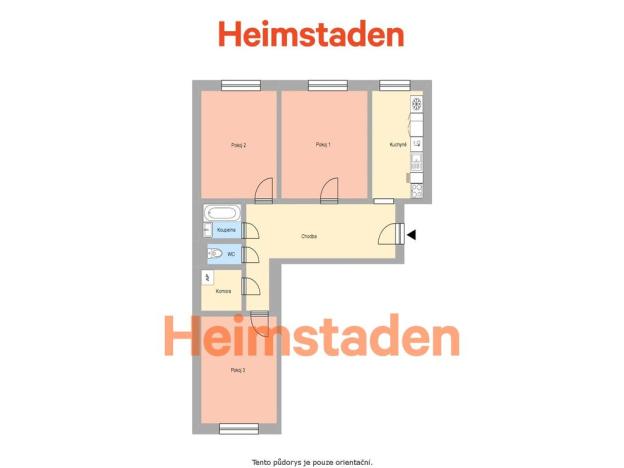 Pronájem bytu 3+1, Ostrava - Poruba, Matěje Kopeckého, 76 m2