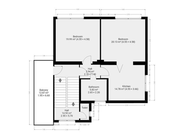 Pronájem bytu 2+1, Praha - Vinoř, Mladoboleslavská, 65 m2