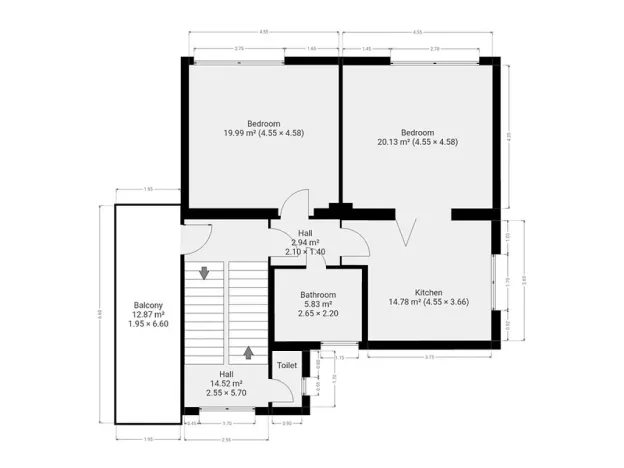 Pronájem bytu 2+1, Praha - Kbely, 65 m2