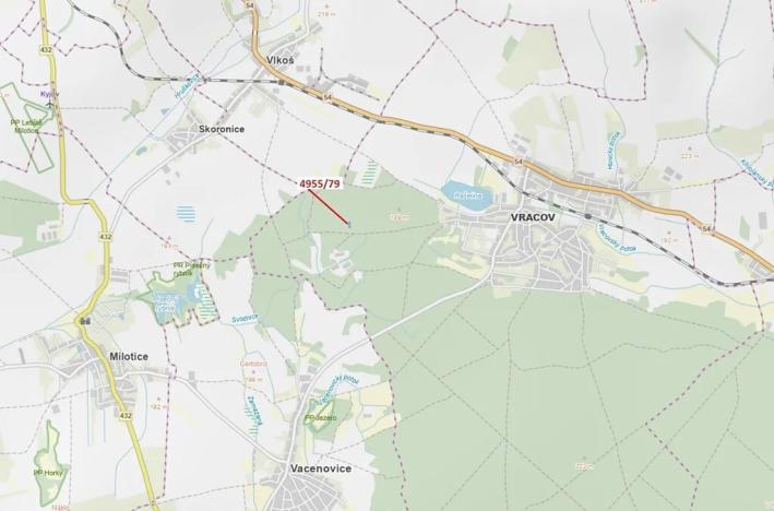 Dražba lesa, Vracov, 1662 m2