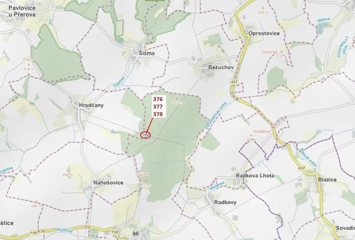 Dražba lesa, Hradčany-Kobeřice, 1703 m2