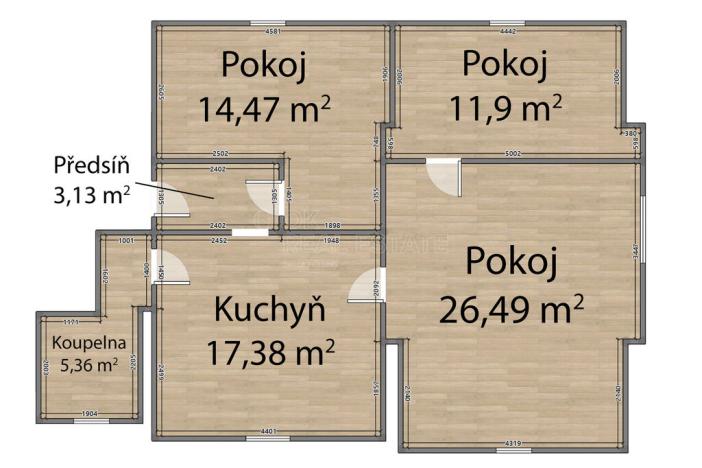 Prodej bytu 3+1, Heřmanova Huť, Tyršova, 72 m2
